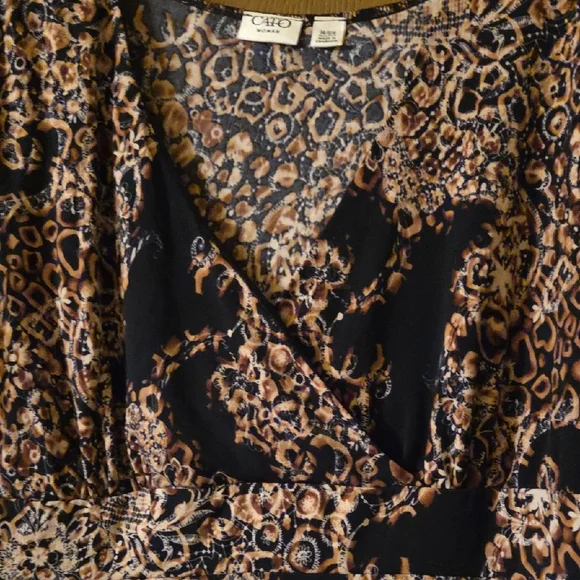 Cato Black and Brown Patterned Blouse - Picture 2 of 5